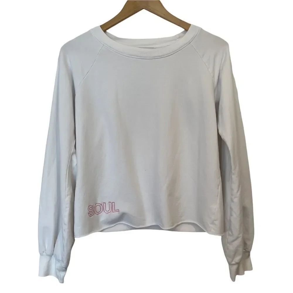 NATION x soulcycle White Cropped Crewneck Sweatshirt size S
